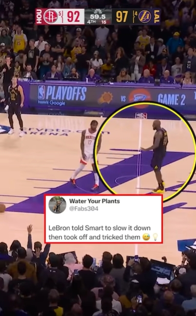 詹姆斯假意压节奏后空切暴扣终结比赛