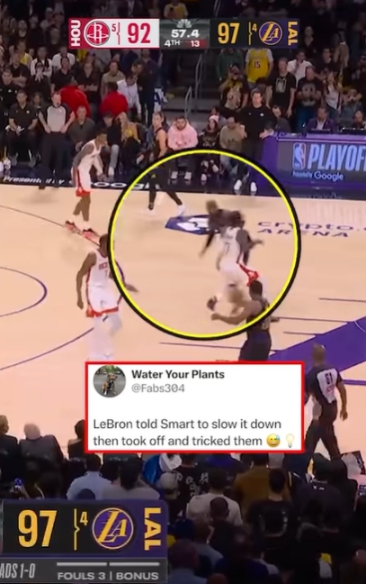 詹姆斯假意压节奏后空切暴扣终结比赛