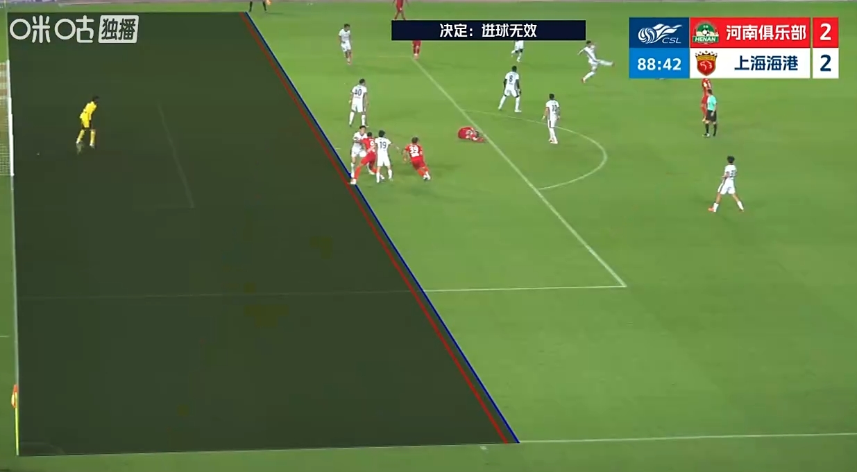 古斯塔沃脚尖越位VAR回看取消绝平球 海港客场2-1险胜河南